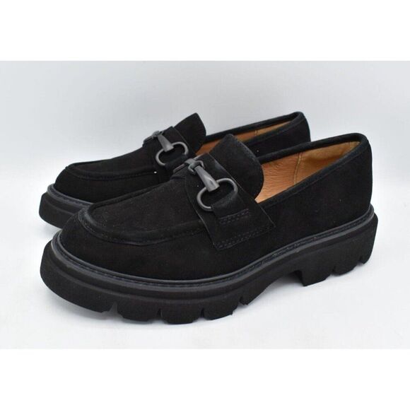 Sofft Womens Size 7 Satara Black Suede Slip On Loafers Shoes - Picture 2 of 11